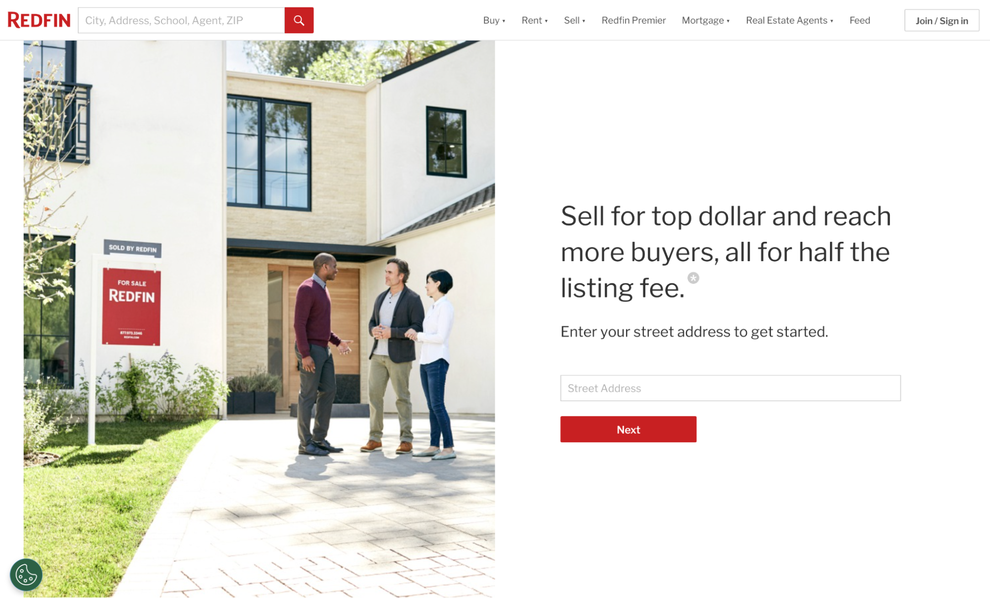 redfin landing page immobilier