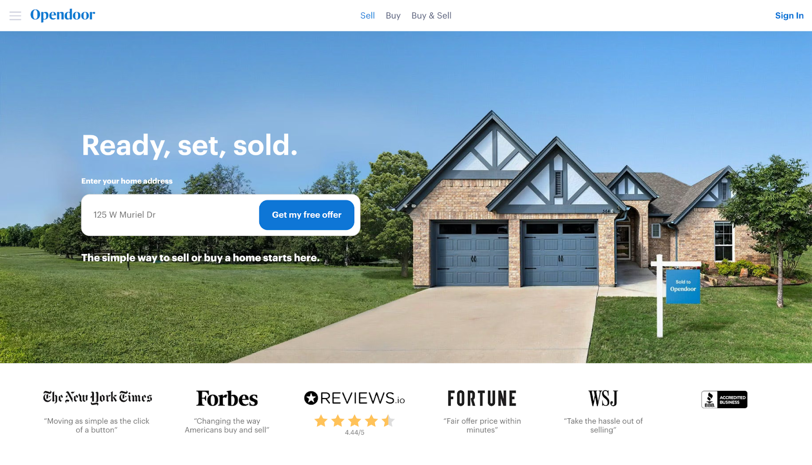 open door landing page immobilier